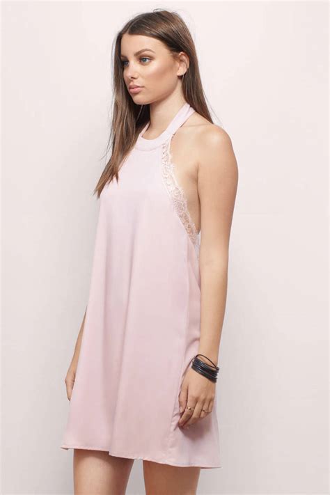 Blush Shift Dress Pink Dress Halter Dress Shift Dress