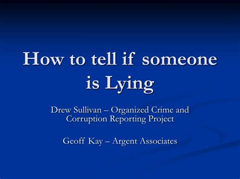 Ppt How To Tell If Someone Is Lying Powerpoint Presentation Free