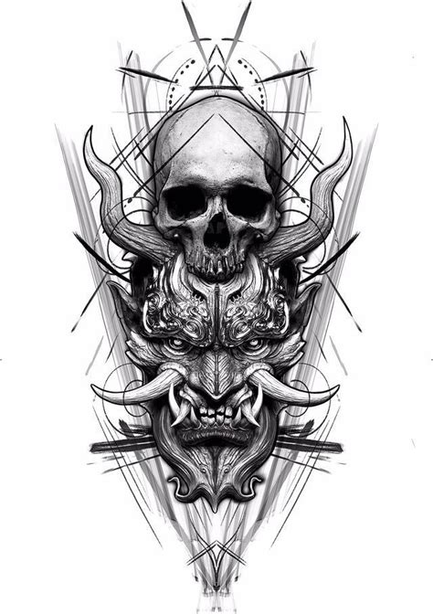 Pin On T Skull Tattoo Design Samurai Tattoo Design Creepy Tattoos