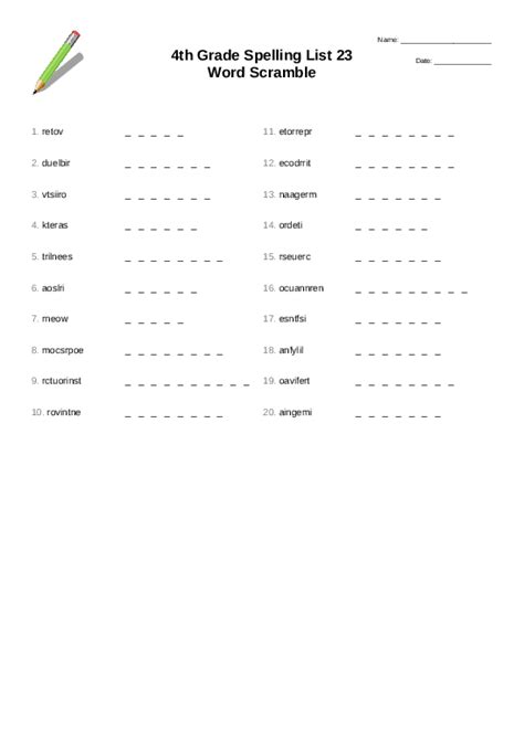 Spelling Worksheets 4th Grade Worksheets For Kindergarten