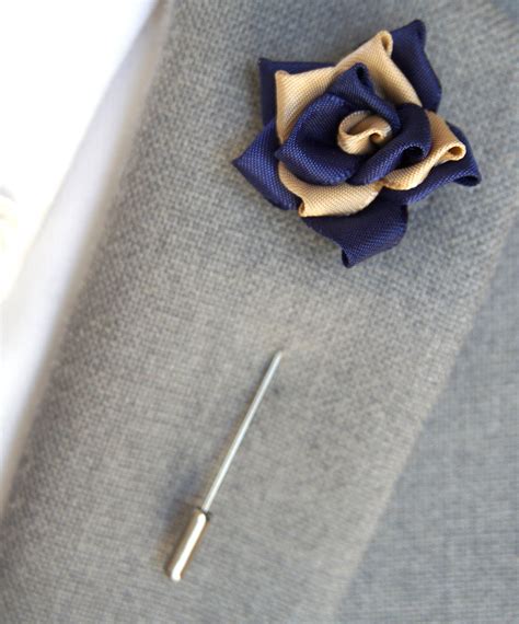 Handmade Rose Lapel Pin Boutonniere Lapel Flower Mens Lapel Pin
