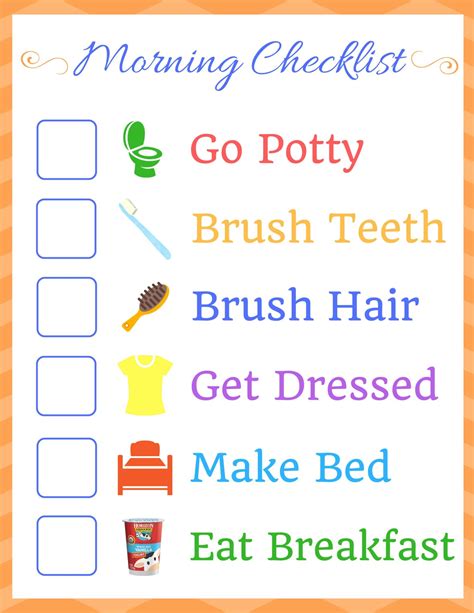 Kids Morning Routine Checklist