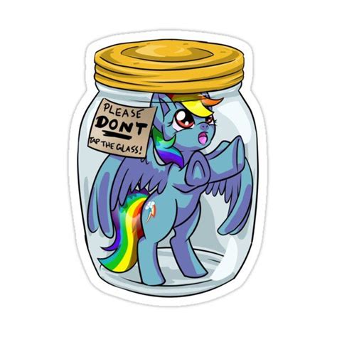 Pony In A Jar Rainbowdash Sticker For Sale By Dawnallies In 2023
