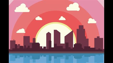 Illustrator Tutorial How To Create A Flat Cityscape Youtube