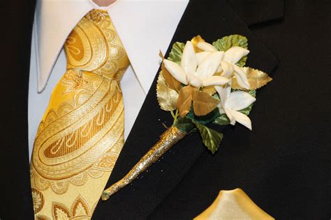 Gold And White Wedding Boutonniere Different Then Just The Traditional Rose We Used