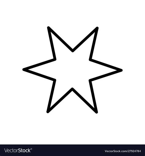 Star Six Pointed Line Style Icon Royalty Free Vector Image