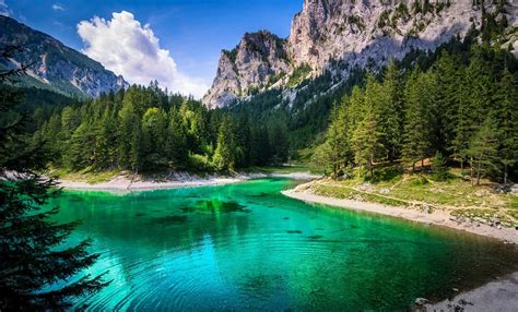 853867 4k 5k Grundlsee Austria Summer Mountains Lake Alps Crag