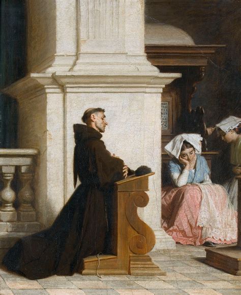Alfred Van Muyden Moine En Prière Dans Une église 1859