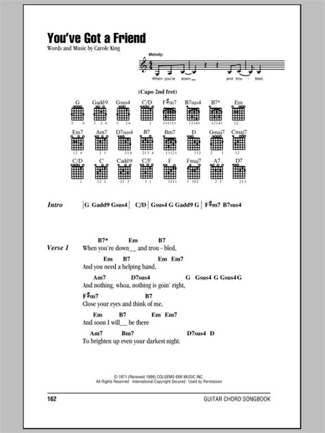 Youve Got A Friend Sheet Music By James Taylor Lyrics And Chords 81555