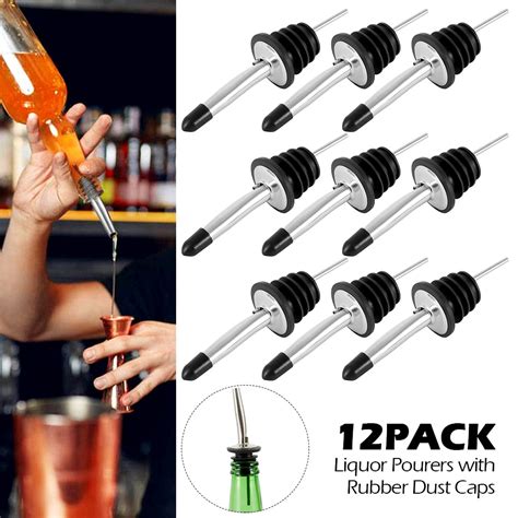 Gpoty 12pcs Stainless Steel Pourers Speed Pourer Liquor Bottle Pourers