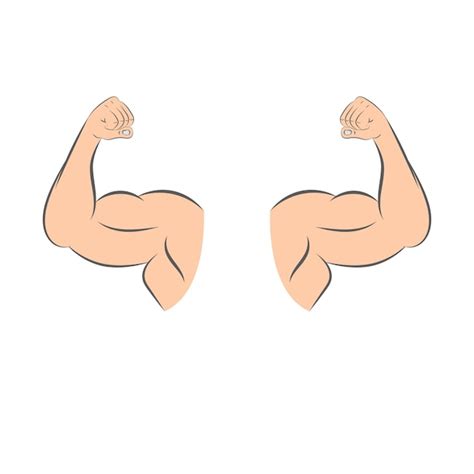Premium Vector Muscular Arm Flexing Strong Hand Biceps Hand Drawn
