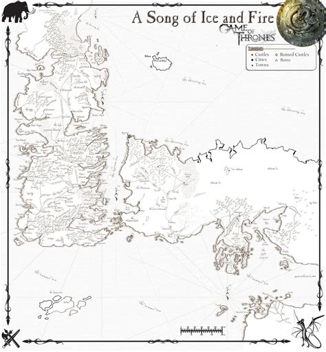 Printable Map Of Westeros And Essos Maps Of The World