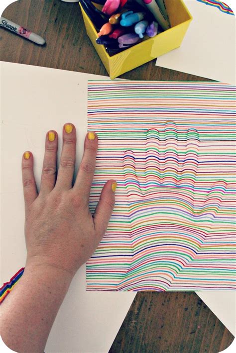 Whimsy Love Summer Diary Day 10 Optical Illusion Handprints