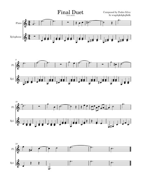 Final Duet Jl Sheet Music For Flute Xylophone Solo