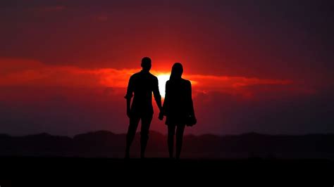 Hd Wallpaper Sunset Couple Love Romance People Human Woman