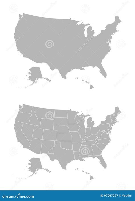 Vector Map Of The United States Of America Stock Vector Illustration Of Geographical Business