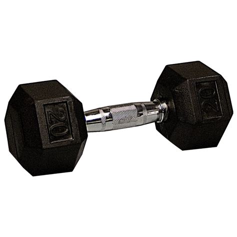 20 Lb Rubber Coated Hex Dumbbell
