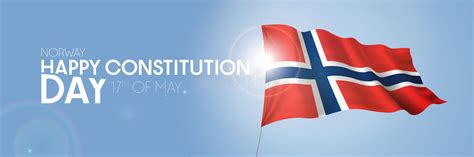 Norway Constitution Day Greeting Card Banner With Template Text Vector