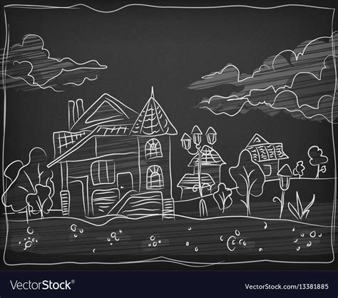 Child Chalk Hand Drawing Royalty Free Vector Image