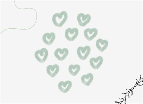Download Aesthetic Green Background Of Hearts