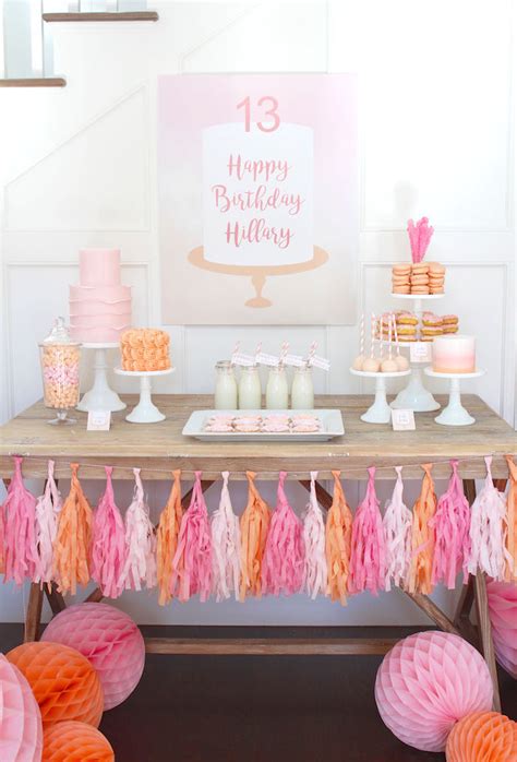 kara s party ideas peach and pink ombre watercolor 13th birthday party kara s party ideas