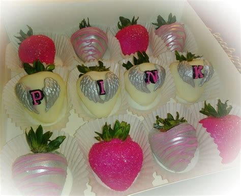 Victoria Secrets Pink Chocolate Covered Strawberries Gourmet