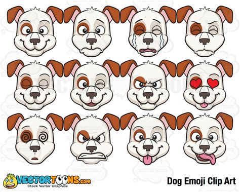 Dog Emoji Clip Art Digital Clipart Digital Graphics Etsy