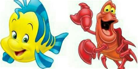 Flounder And Sebastian Fish And Crab Little Mermaid Disney