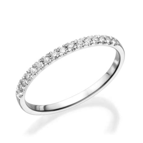 Half Eternity Wedding Band K White Gold Ring Ct Diamond