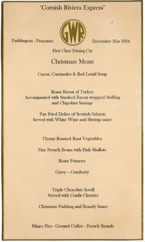 The ham is the main item on the christmas menu with sorrel to accompany it.5657. Dining cars once eased the way for travelers in Yuletide ...