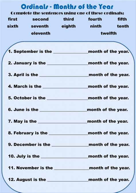 The Months And Months Worksheet For Students To Practice Their English