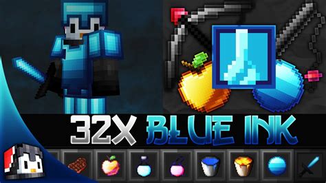 Blue Ink 32x Mcpe Pvp Texture Pack Fps Friendly By Chilldiamond