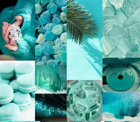 Turquoise Aesthetic Collage Teal Aesthetic Wallpaper