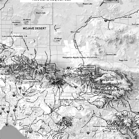 Map Of The Southwestern Mojave Desert Showing The Location Of Cajon