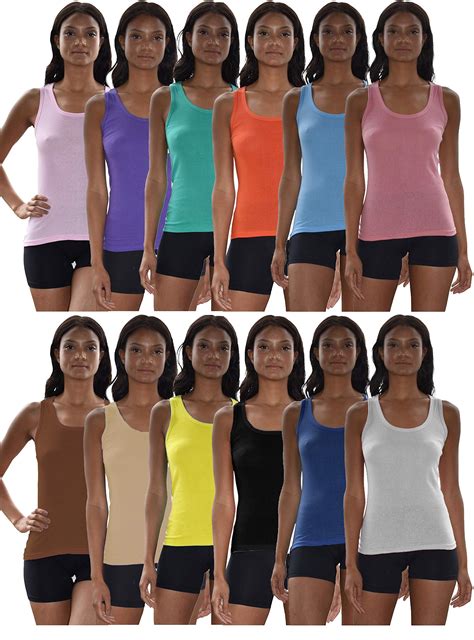 Sexy Basics Tank Tops For Women 6 Pack And 12 Pack Cotton Flex Tank Tops Women Product Review