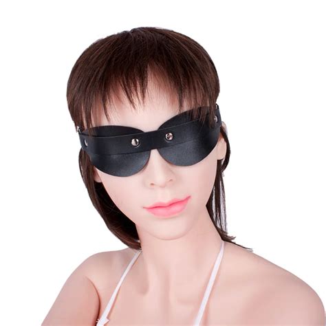 bondage restraint eye mask pu leather blindfold fetish cosplay sex mask adult game flirting sex