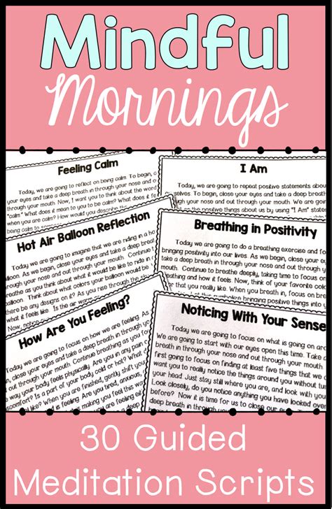 Mindful Mornings 30 Guided Meditation Scripts Teaching Mindfulness