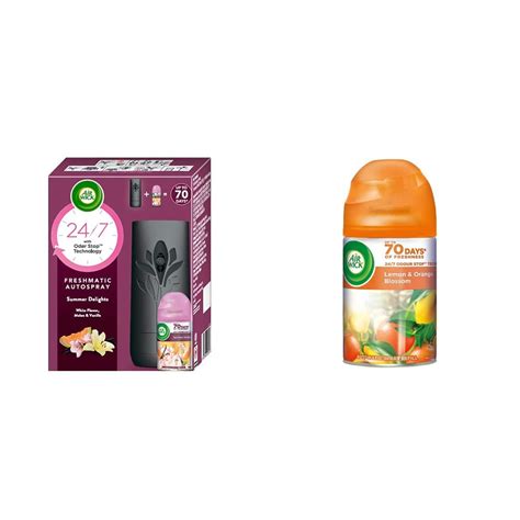 Airwick Freshmatic Complete Kit Automatic Air Freshener Summer Delights 250 Ml And Scents Of