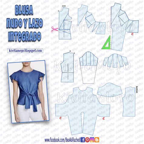 Blusa Con Nudo Y Lazo Integrado Blouse Pattern Sewing Easy Dress