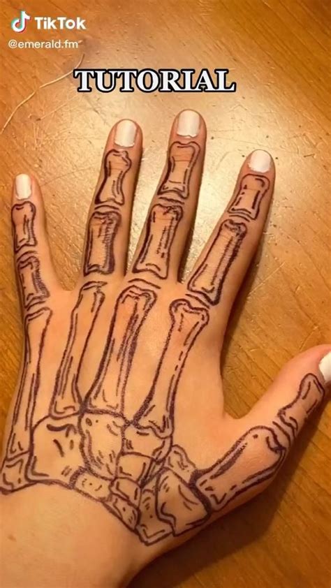 Skeleton Hand Tutorial Video Hand Tattoos Skeleton Hand Tattoo