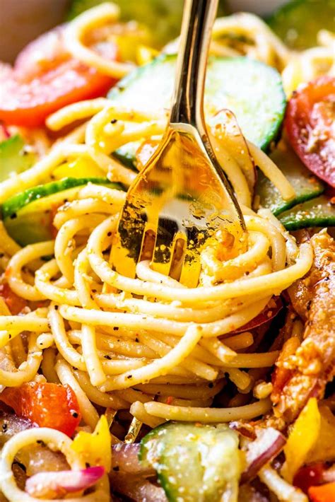 My favorite homemade italian dressing recipe in the recipe card below, but you're welcome to use your. Spaghetti Pasta Salad - Homemade Hooplah