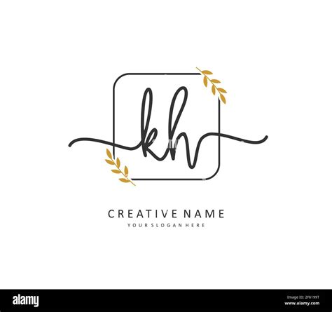 k h kh initial letter handwriting and signature logo a concept handwriting initial logo with