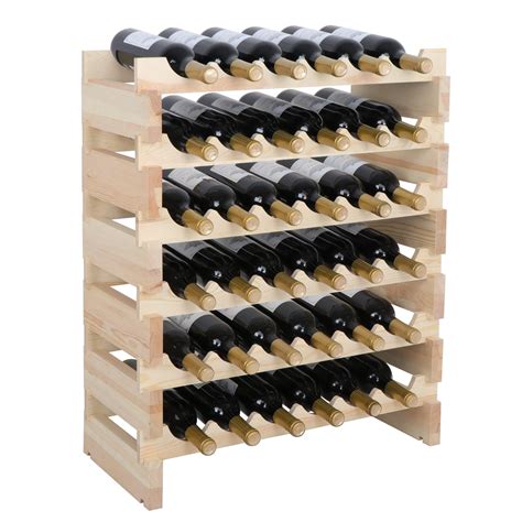 Zeny™ Compact Free Standing Wine Rack 36 Bottles Stackable Storage 6 T