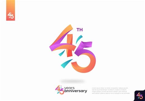 Premium Vector Number 45 Logo Icon Design 45th Birthday Logo Number