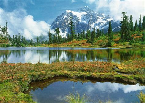 Mt Shuksan And Picture Lake Wall Mural Full Size Large Wall Murals