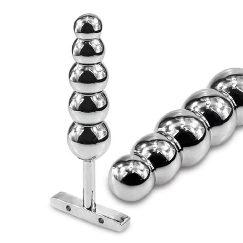 G Metal Anal Hook Butt Plug With Five Beads Balls Dilator Gay Fetish Adult Sex Toys Products