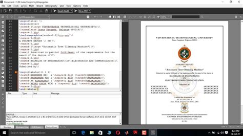 Vtu Project Report Writing Title Page In Latex With Latex Project