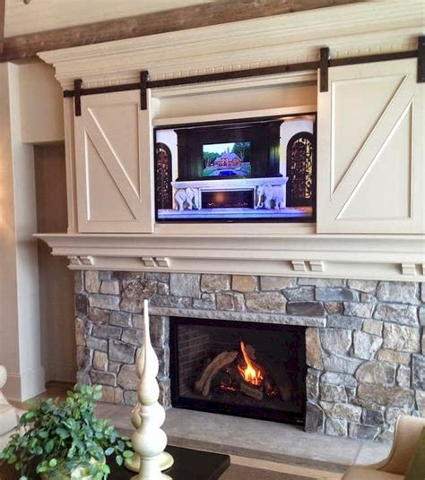 80 Incridible Rustic Farmhouse Fireplace Ideas Makeover 57