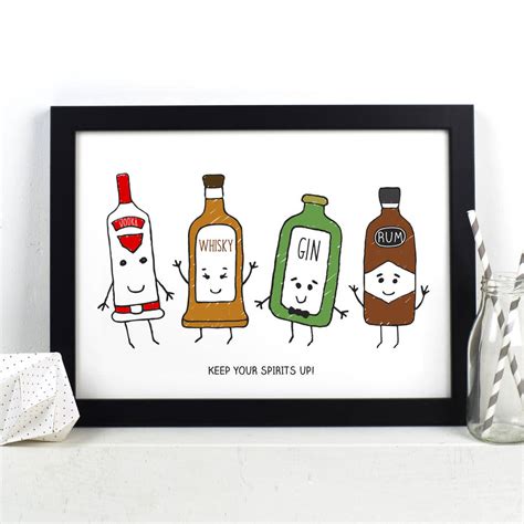 Keep Your Spirits Up Funny Alcohol Print By Of Life And Lemons
