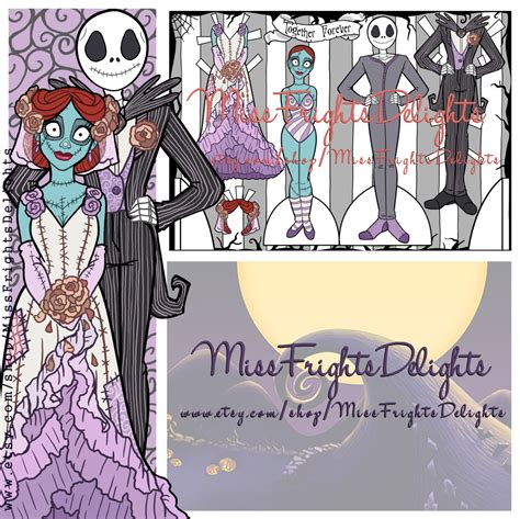 Nbc Jack And Sally Inspired Wedding Paper Doll Instant